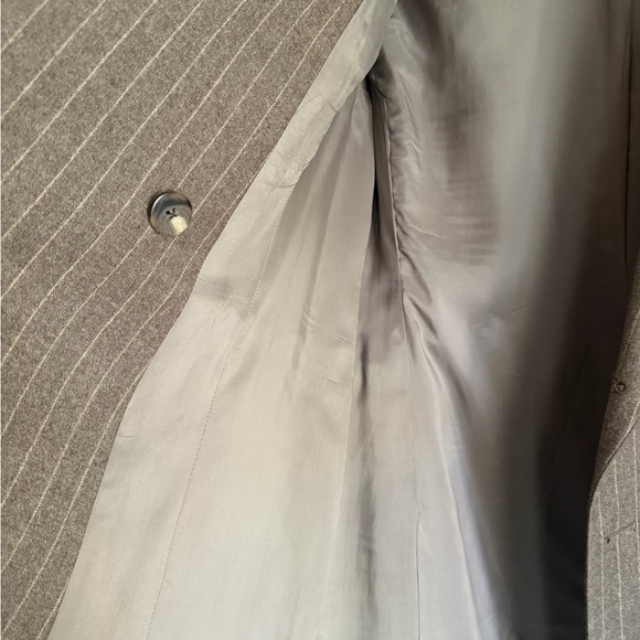 VTG 90s Ralph Lauren Chalk Pinstripe Suit chocolate  Wool Peak Lapel DBLBreasted - Picture 13 of 16